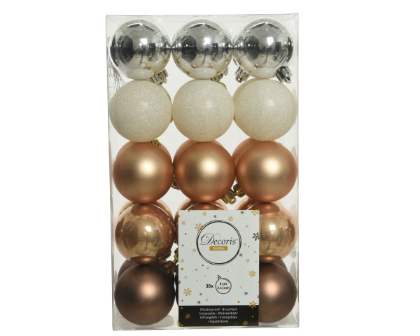 Weihnachtskugel-Set GRACE in mehrfarbig aus Kunststoff
