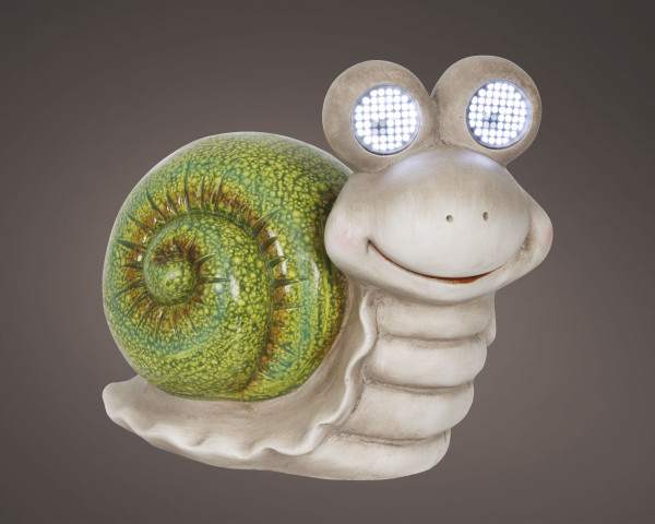 Dekofigur SOLAR SCHNECKE in mehrfarbig aus Polyresin