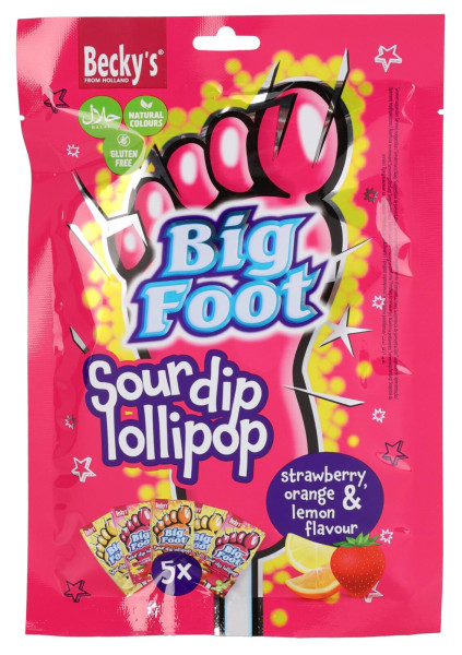 Lollipop BIG FOOT in mehrfarbig aus Lebensmittel