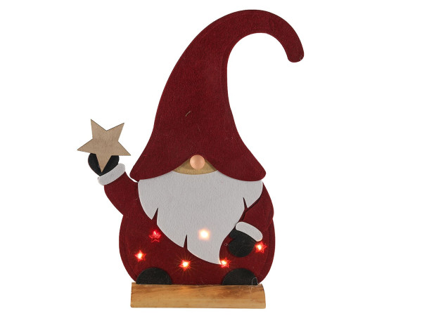 Wichtel LED X-MAS in mehrfarbig aus Filz