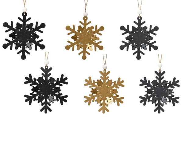 Dekohänger SNOWFLAKE in mehrfarbig aus Eisen