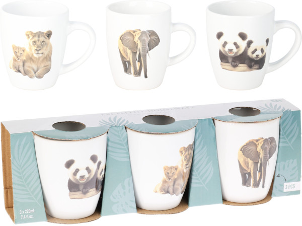 Kaffeebecher ANIMAL in mehrfarbig aus Keramik
