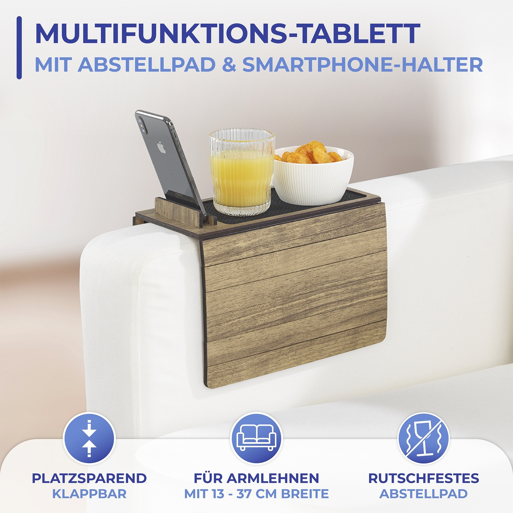 TWSOUL Tablett MultifunktionalFaltbarer Sofa-Silikon-Untersetzer