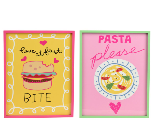 Bild BURGER&PIZZA in mehrfarbig aus MDF