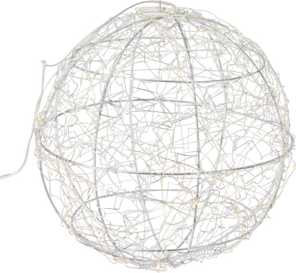 Dekoobjekt LED BALL in silberfarben aus Eisen