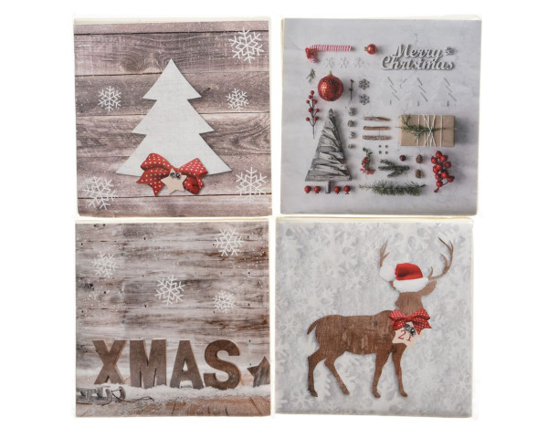 Servietten X-MAS in mehrfarbig aus Papier