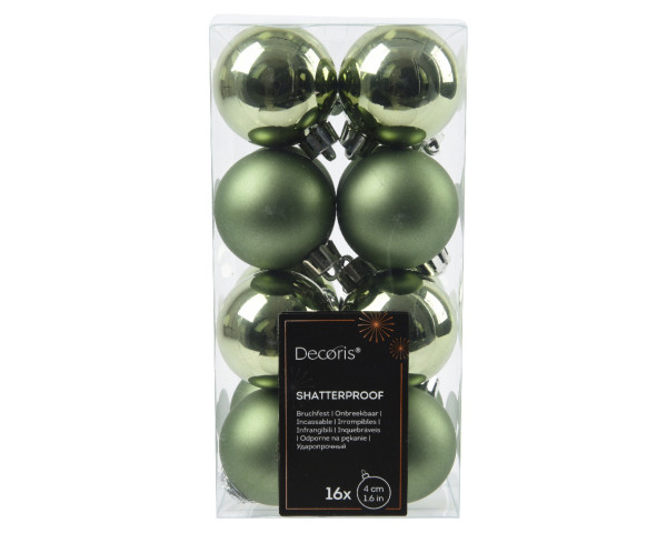 Weihnachtskugel-Set LUXE in grün aus Kunststoff