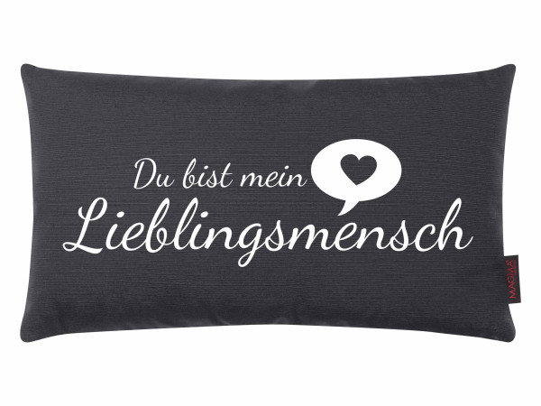 Kissen LIEBLINGSMENSCH anthr. in anthrazit aus Mischgewebe
