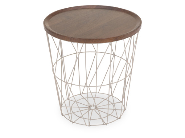 Beistelltisch PAJO in weiß aus Dekor