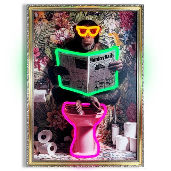 Bild MONKEY TOILET BREAK in mehrfarbig aus Materialmix