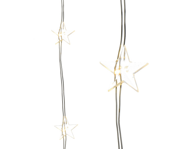 Lichterkette LED STAR in silberfarben aus Metall