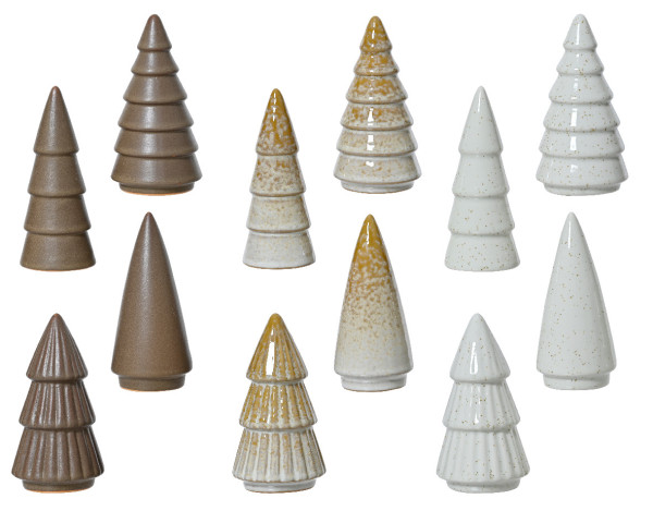 Dekoobjekt X-MAS BAUM in mehrfarbig aus Porzellan