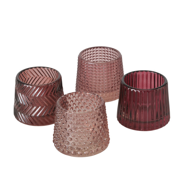 Teelichthalter SABENA in mehrfarbig aus Glas