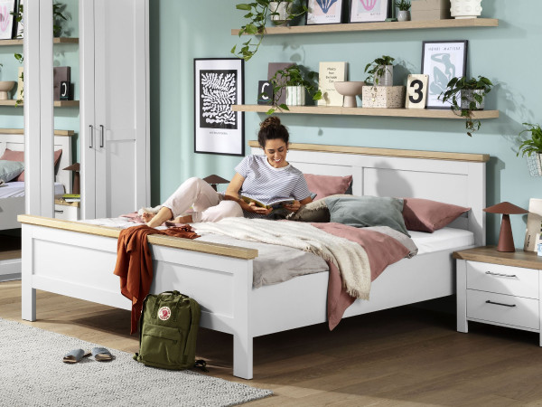 Bett LIVIN ASMARA in weiß aus Dekor