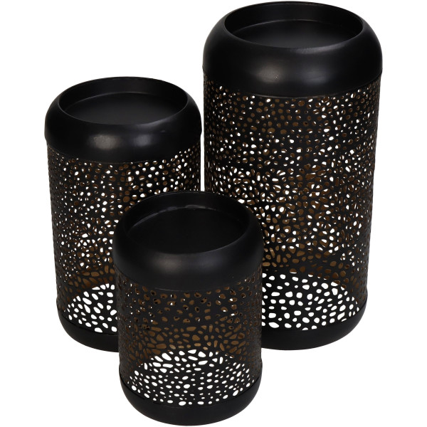Kerzenhalter CANDLE PATTERN in schwarz aus Metall
