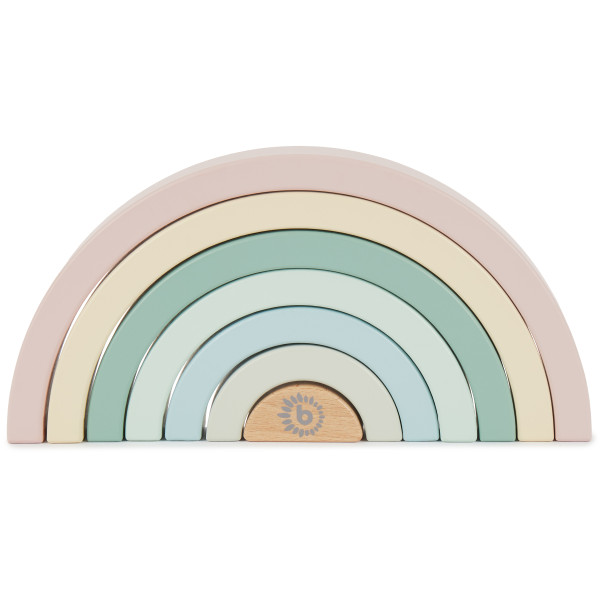 Holzbausteine REGENBOGEN rosa in mehrfarbig aus Holz