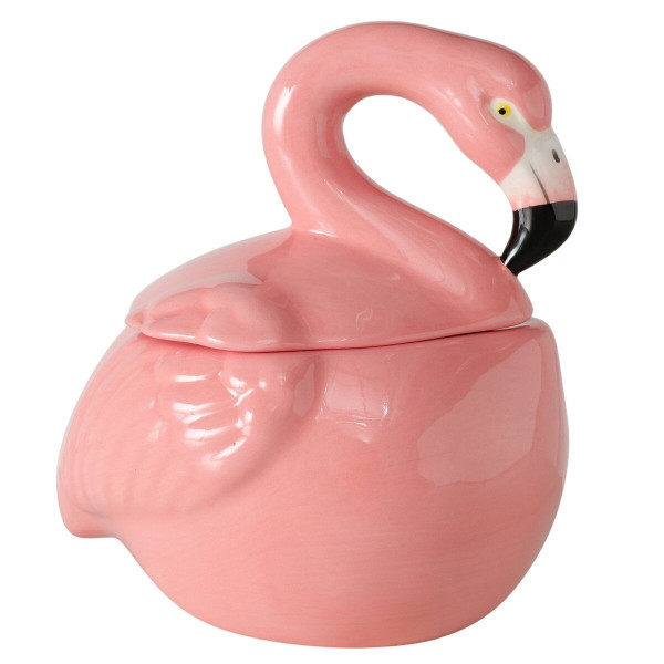 Vorratsdose FLAMINGO in rosa aus Steingut