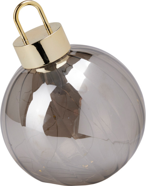 Dekoobjekt LED X-MAS BALL in grau aus Glas