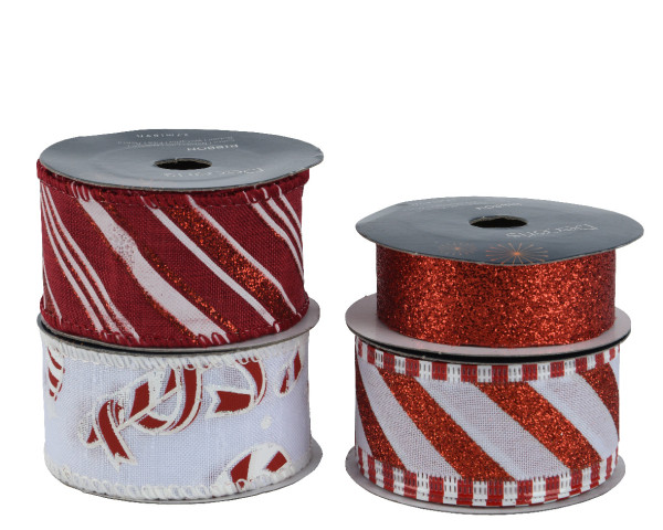 Geschenkband X-MAS multi in mehrfarbig aus Polyester