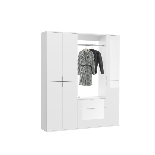 Garderobe PROJEKT X in weiß aus MDF furniert