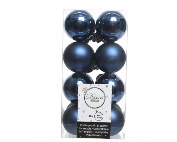 Weihnachtskugel-Set LUXE in dunkelblau aus Kunststoff